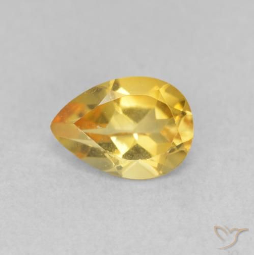 0.69ct Naturale Dorato Citrino, Forma a pera, VVS