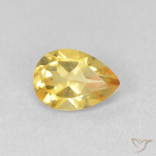 Citrino Dorato naturale da 0.69 ct, Forma a pera, VVS