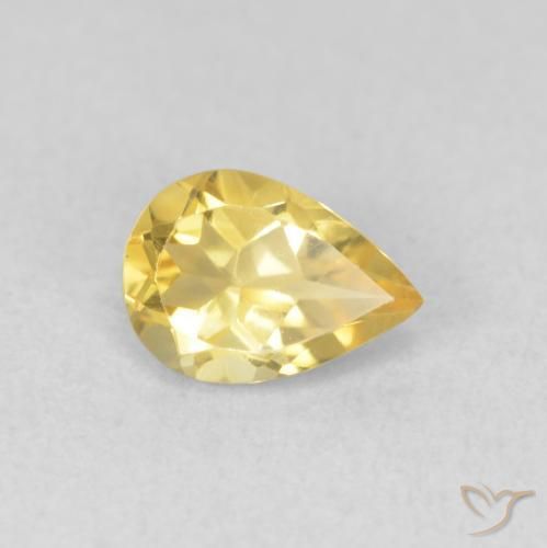 Citrino Arancio dorato naturale da 0.64 ct, Forma a pera, VVS