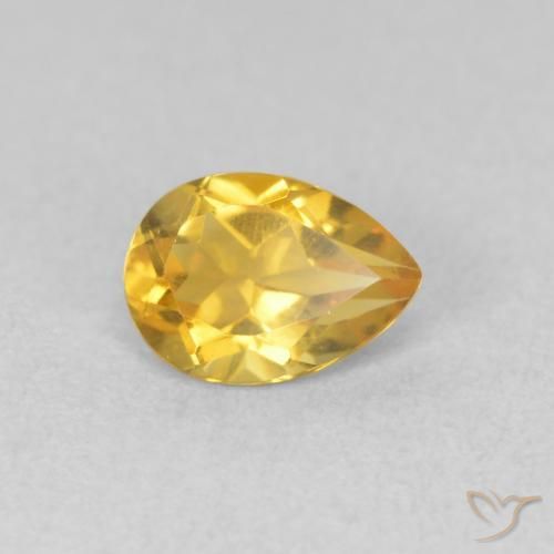 Citrino Dorato naturale da 0.68 ct, Forma a pera, VVS