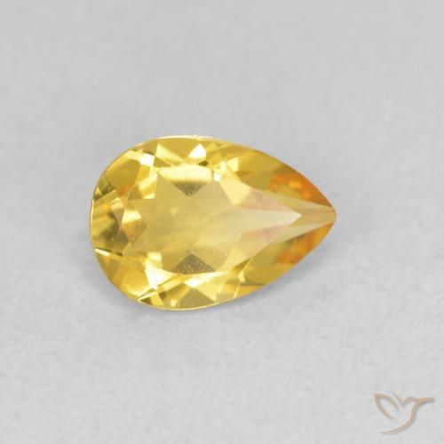 Citrino Dorato naturale da 0.62 ct, Forma a pera, VVS