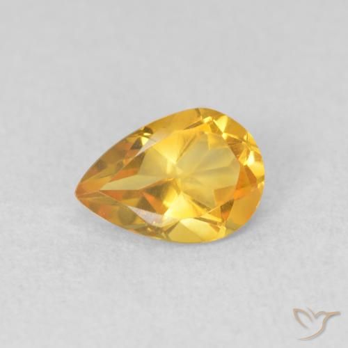 0.64ct Naturale Dorato Citrino, Forma a pera, VVS