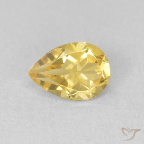 0.74ct Naturale Giallo dorato Citrino, Forma a pera, VVS
