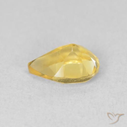 Citrino Giallo dorato naturale da 0.74 ct, Forma a pera, VVS