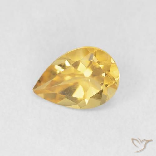 0.61ct Naturale Dorato Citrino, Forma a pera, VVS
