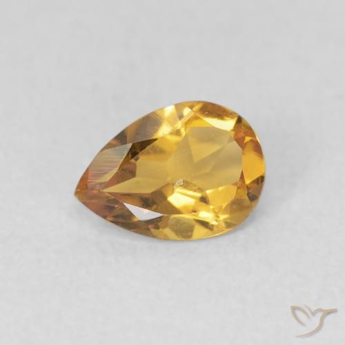 0.62ct Naturale Arancio dorato Citrino, Forma a pera, VVS