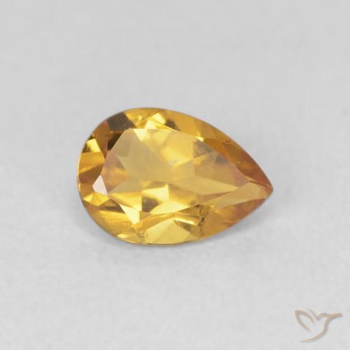 Citrino Arancio dorato naturale da 0.62 ct, Forma a pera, VVS