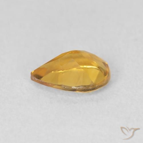 Citrino Arancio dorato naturale da 0.62 ct, Forma a pera, VVS