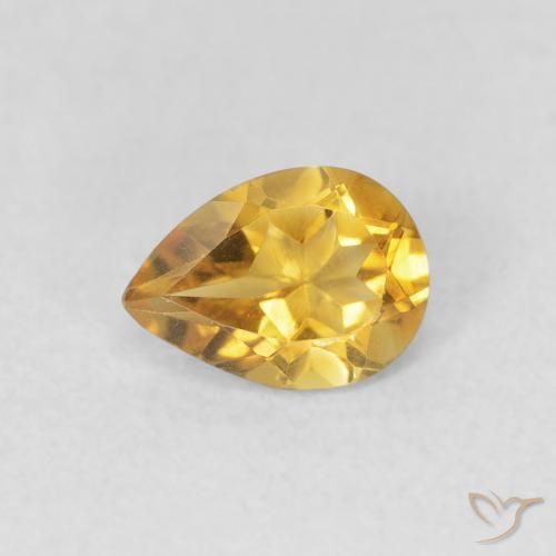 0.62ct Naturale Arancio dorato Citrino, Forma a pera, VVS