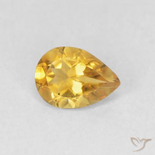 Citrino Arancio dorato naturale da 0.62 ct, Forma a pera, VVS