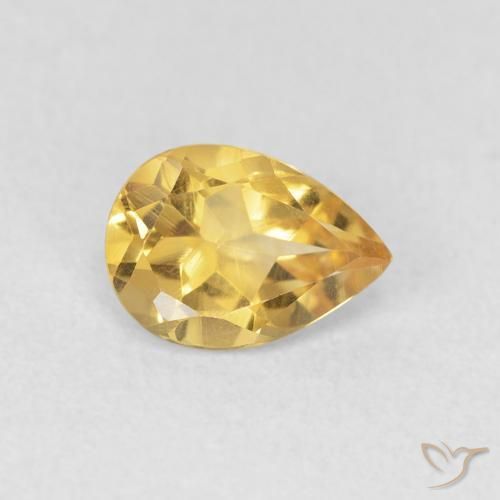 Citrino Dorato naturale da 0.70 ct, Forma a pera, VVS