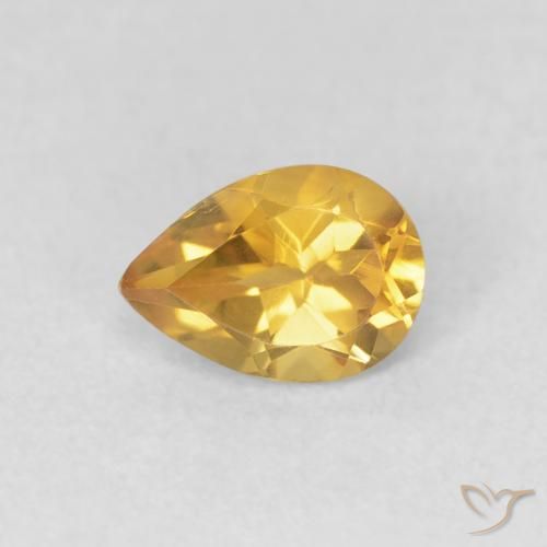 0.70ct Naturale Dorato Citrino, Forma a pera, VVS