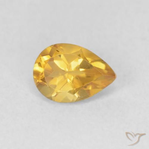 Citrino Dorato naturale da 0.70 ct, Forma a pera, VVS