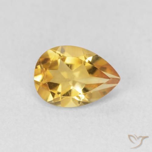 Citrino Dorato naturale da 0.67 ct, Forma a pera, VVS