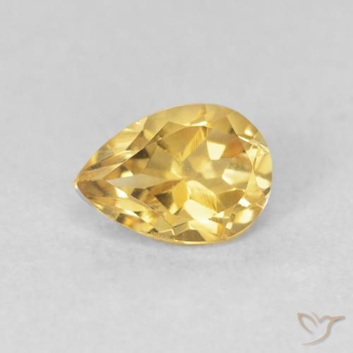 0.76ct Naturale Dorato Citrino, Forma a pera, VVS