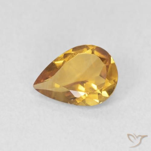 0.60ct Naturale Medium Light-Golden Citrino, Forma a pera, VVS
