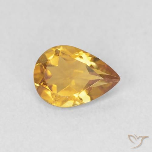 Citrino Medium Light-Golden naturale da 0.60 ct, Forma a pera, VVS