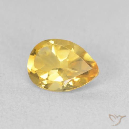 Citrino Oro medio naturale da 0.67 ct, Forma a pera, VVS-VS
