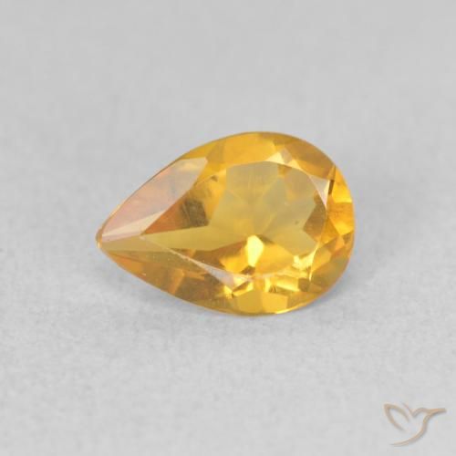 0.58ct Naturale Arancio dorato Citrino, Forma a pera, VVS-VS