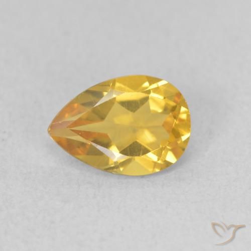 0.66ct Naturale Dorato medio Citrino, Forma a pera, VVS-VS