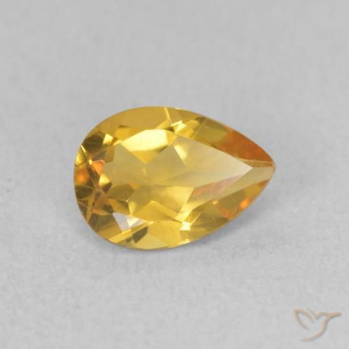 Citrino Dorato medio naturale da 0.66 ct, Forma a pera, VVS-VS