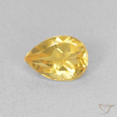 0.63ct Naturale Arancio dorato Citrino, Forma a pera, VVS-VS