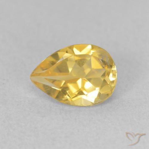 0.69ct Naturale Arancio dorato Citrino, Forma a pera, VS