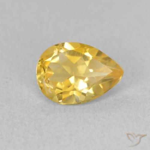 Citrino Arancio dorato naturale da 0.69 ct, Forma a pera, VS
