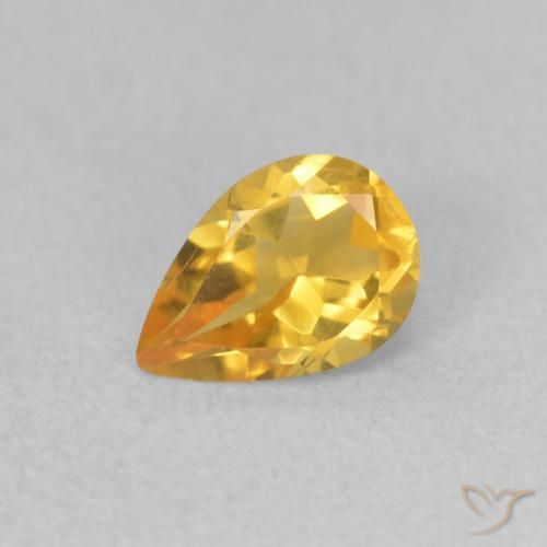 0.59ct Naturale Dorato Citrino, Forma a pera, VVS-VS