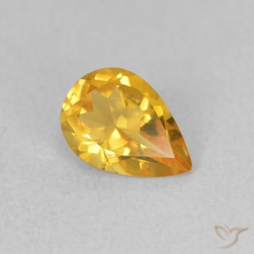 Citrino Dorato naturale da 0.59 ct, Forma a pera, VVS-VS