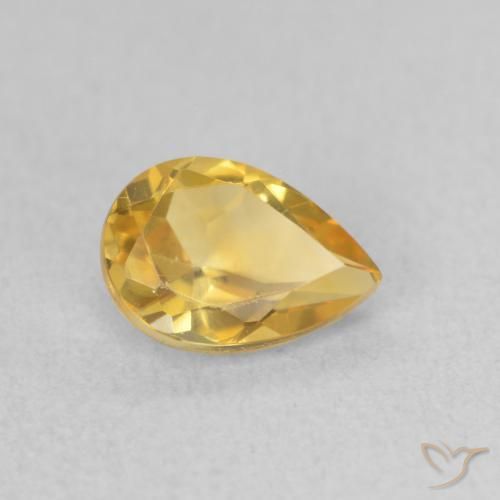 Citrino Dorato naturale da 0.66 ct, Forma a pera, VVS-VS