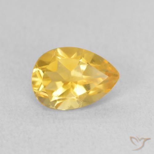 Citrino Arancio dorato naturale da 0.71 ct, Forma a pera, VS