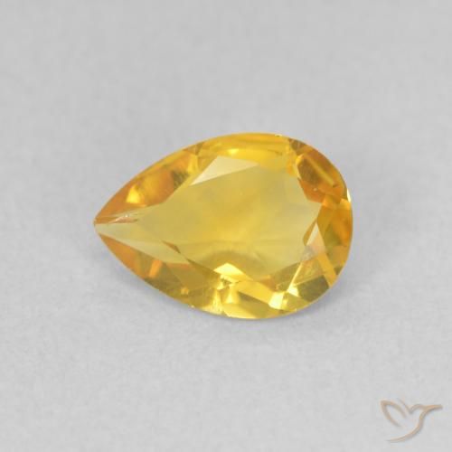 0.61ct Naturale Arancione-Oro Citrino, Forma a pera, VVS-VS