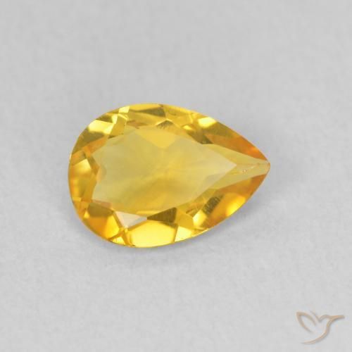 Citrino Arancione-Oro naturale da 0.61 ct, Forma a pera, VVS-VS