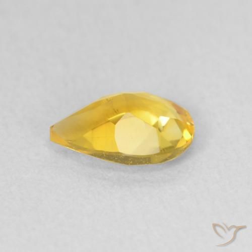 Citrino Arancione-Oro naturale da 0.61 ct, Forma a pera, VVS-VS