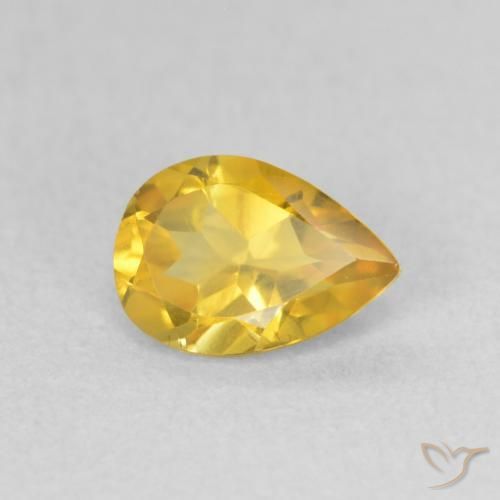 Citrino Dorato medio naturale da 0.65 ct, Forma a pera, VVS-VS