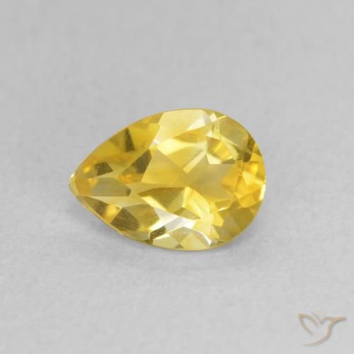 0.62ct Naturale Oro giallastro Citrino, Forma a pera, VVS-VS