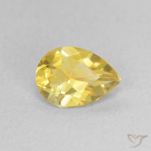 Citrino Oro giallastro naturale da 0.62 ct, Forma a pera, VVS-VS