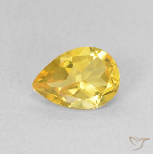 0.69ct Naturale Dorato medio Citrino, Forma a pera, VVS-VS