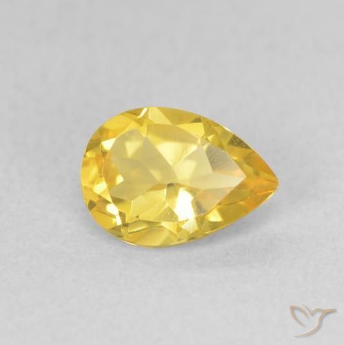 Citrino Dorato medio naturale da 0.69 ct, Forma a pera, VVS-VS