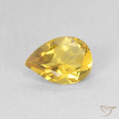 0.64ct Naturale Arancio dorato Citrino, Forma a pera, VVS-VS