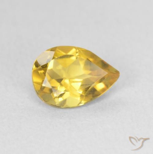 Citrino Arancio dorato naturale da 0.64 ct, Forma a pera, VVS-VS