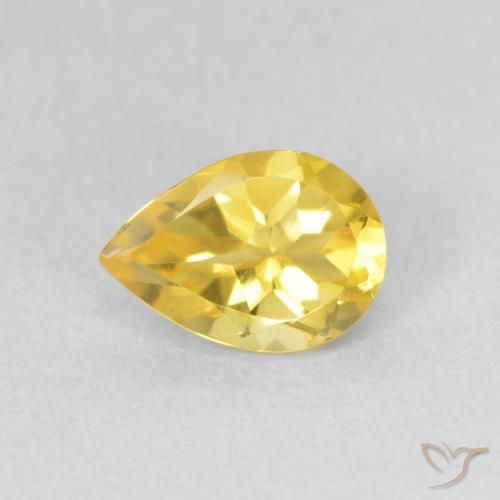 0.65ct Naturale Giallo Toscana Citrino, Forma a pera, VVS-VS