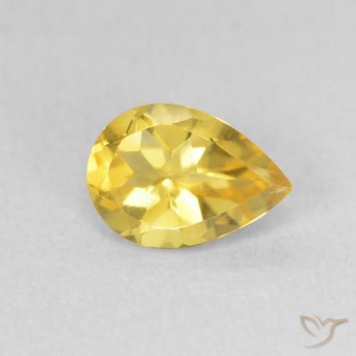 Citrino Giallo Toscana naturale da 0.65 ct, Forma a pera, VVS-VS