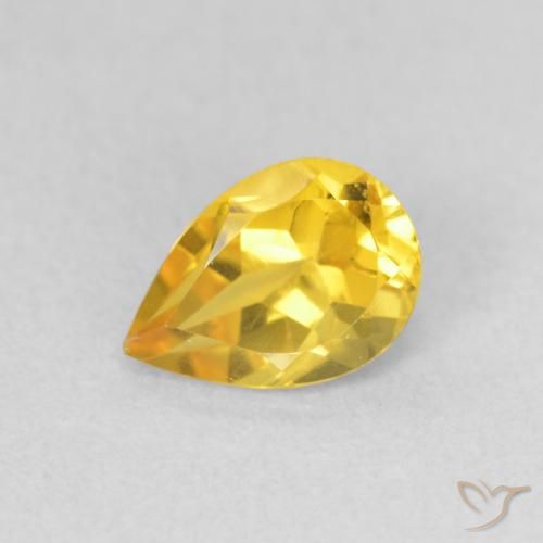 0.67ct Naturale Arancio dorato Citrino, Forma a pera, VVS-VS