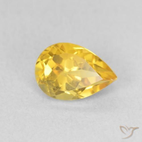 Citrino Arancio dorato naturale da 0.67 ct, Forma a pera, VVS-VS