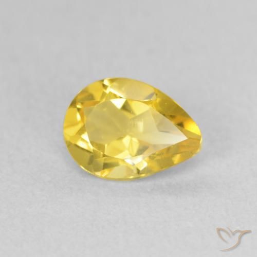 Citrino Arancio dorato naturale da 0.61 ct, Forma a pera, VVS-VS