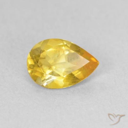 Citrino Arancio dorato naturale da 0.60 ct, Forma a pera, VS