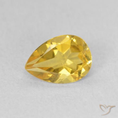 0.66ct Naturale Arancio dorato Citrino, Forma a pera, VS