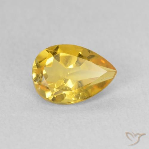 Citrino Arancio dorato naturale da 0.66 ct, Forma a pera, VS